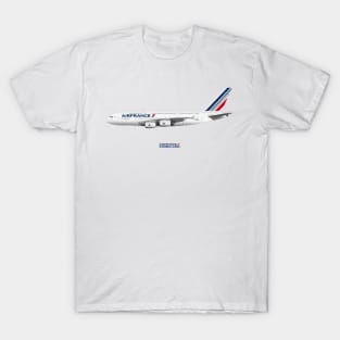 Illustration of Air France Airbus A380 T-Shirt